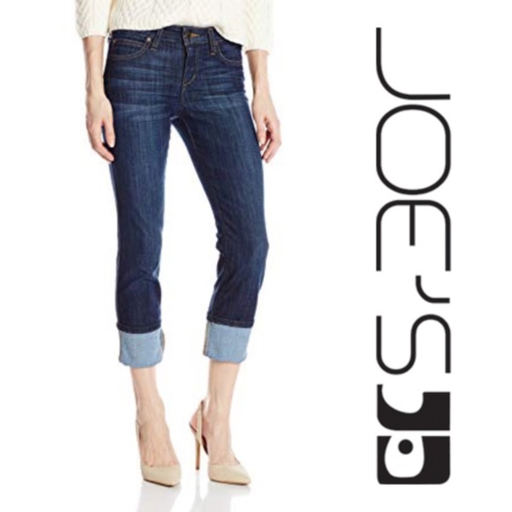 Joe's Jeans "Maven" Cropped Cuffed Denim Capri 26